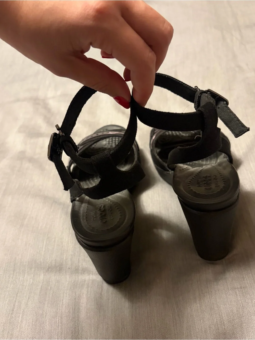 Crocs Leigh II Cross-Strap Wedge Sandals Black 5